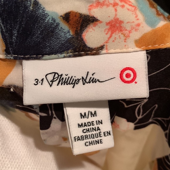 3.1 PHILLIP LIM X Target Button Up Long Sleeves Floral Blouse Shirt Size M - Picture 8 of 11